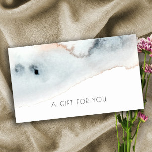 Certificat cadeau Aqua Blue Gold Watercolor Beachy