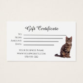 Certificat cadeau avec chat (Devant)