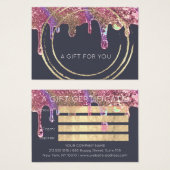 Certificat cadeau Beauté Maquillage cheveux goutte (Devant & derrière)