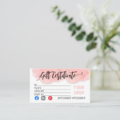Certificat cadeau beauté rose blush (Debout devant)