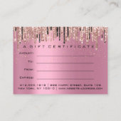 Certificat cadeau Beauté Studio coiffeur rose (Dos)