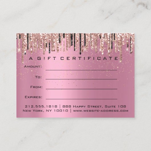 Certificat cadeau Beauté Studio coiffeur rose (Dos)