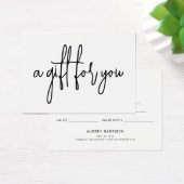 Certificat cadeau blanc minimaliste de script (Bureau)