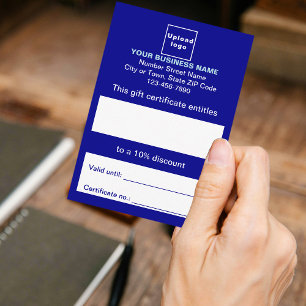 Certificat cadeau bleu affaires