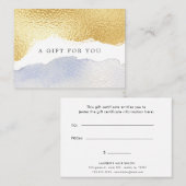 certificat cadeau bleu transparent (Devant / Derrière)