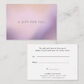 certificat cadeau blush métallique (Devant / Derrière)