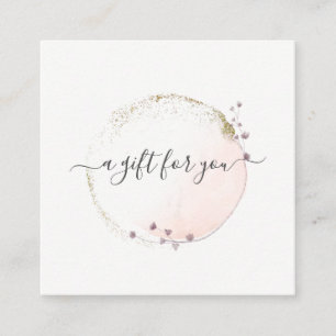 Certificat cadeau Blush Pink Watercolor Gold Circl