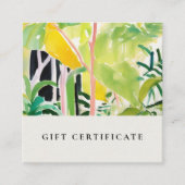 Certificat Cadeau Botanique Feuillage Tropical Boh (Devant)