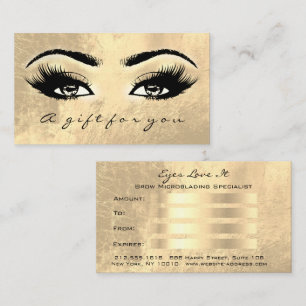 Certificat cadeau Brows Maquillage Gold Lashes Bea