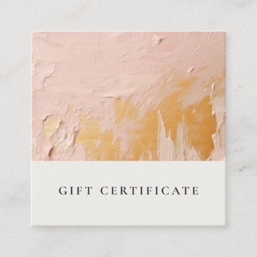 Certificat cadeau Bush Pink Gold Paint Texture (Devant)