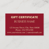 Certificat cadeau, cadeau (Dos)