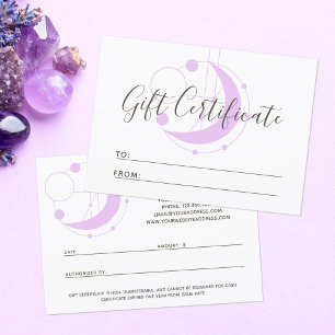 Certificat cadeau carte métaphysique géométrique