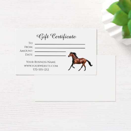 Certificat cadeau cheval de course (Bureau)