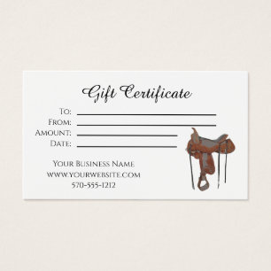 Certificat cadeau cheval équitation selle