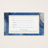 Certificat Cadeau Chic Agate Marbre Or Bleu Marine (Dos)