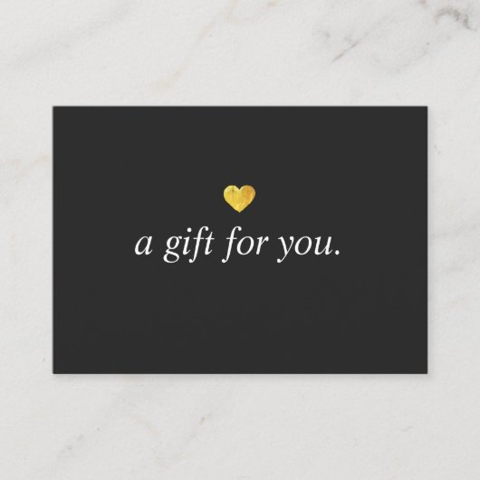 Certificat cadeau client Gold Heart moderne (Devant)