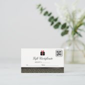 Certificat cadeau | Code QR (Debout devant)