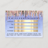 Certificat cadeau Coiffeur Blue Lash maquillage (Dos)