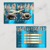 Certificat Cadeau Coiffeur Lashes Turquoise (Devant / Derrière)