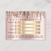 Certificat cadeau Coiffeur Maquillage Lash Rose or (Dos)