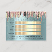 Certificat Cadeau Coiffeur Rose Blue Maquillage (Dos)