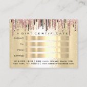 Certificat cadeau Coiffeur Rose Gold Drip Maquilla (Dos)