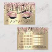Certificat cadeau Coiffeur Rose Gold Maquillage (Devant / Derrière)
