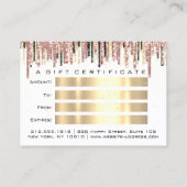 Certificat cadeau Coiffeur Rose Gold Maquillage Wh (Dos)