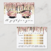 Certificat cadeau Coiffeur Rose Gold Maquillage Wh (Devant / Derrière)