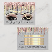 Certificat cadeau Coiffeur Rose Gris Gold Maquilla (Devant / Derrière)