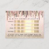 Certificat cadeau Coiffeur Rose lux Gold Maquillag (Dos)