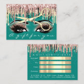 Certificat cadeau Coiffeur Rose maquillage de ment (Devant / Derrière)