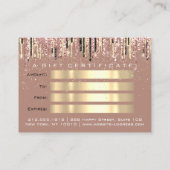 Certificat cadeau Coiffeur Rose Peau Maquillage La (Dos)