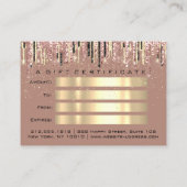 Certificat cadeau Coiffeur Rose Skin Gold Maquilla (Dos)