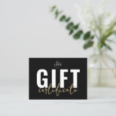 Certificat Cadeau d'Affaires Script Noir et Or (Debout devant)