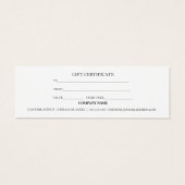 Certificat cadeau d'affaires Spa rose simple et mo (Dos)