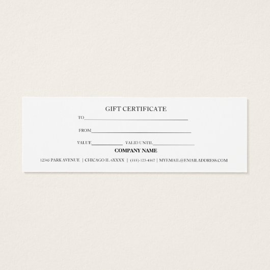 Certificat cadeau d'affaires Spa rose simple et mo (Dos)