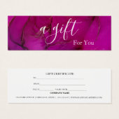 Certificat cadeau d'affaires Spa rose simple et mo (Devant & derrière)