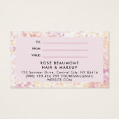 Certificat cadeau d'aquarelle rose moderne (Dos)