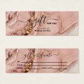 Certificat cadeau d'aquarelle rose moderne (Devant & derrière)