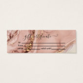 Certificat cadeau d'aquarelle rose moderne (Dos)