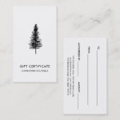 Certificat cadeau d'arbre de Noël à encre moderne (Devant / Derrière)