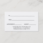 Certificat cadeau d'arbre de Noël à encre moderne (Dos)