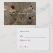 Certificat cadeau d'arbre de Noël vierge (Devant / Derrière)