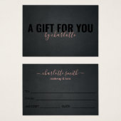 Certificat cadeau d'artiste maquillage rose noir t (Devant & derrière)