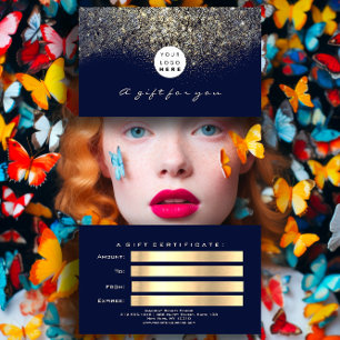 Certificat cadeau de beauté Blue Navy Gold Lash Lo