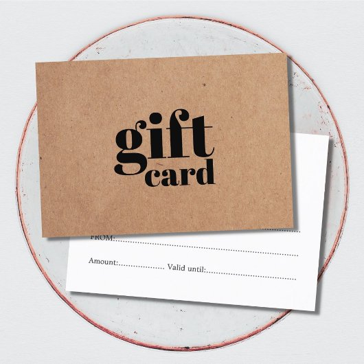 Certificat cadeau de beauté Kraft imprimé simple
