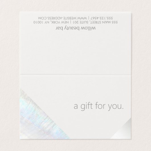 Certificat cadeau de beauté Spa moderne Salon (Outside Unfolded)