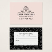 Certificat cadeau de boulangerie rose moderne (Devant & derrière)