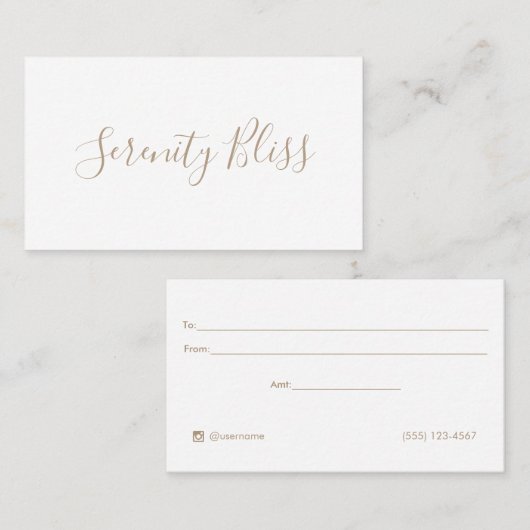 Certificat Cadeau de Calligraphie de Simple Script (Devant / Derrière)